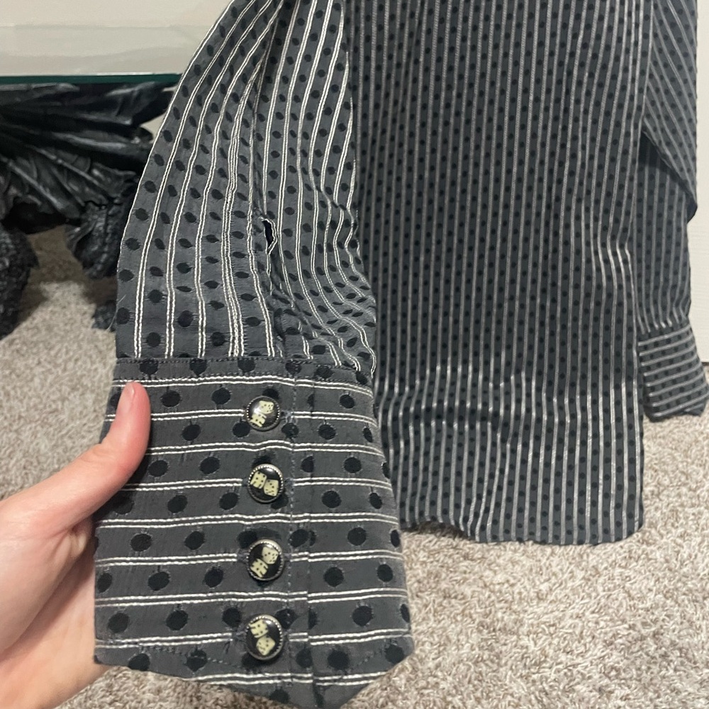 Robert Graham Long Sleeve Button Up Stripped Shirt Dice Casino Themed Buttons XL - Picture 10 of 16